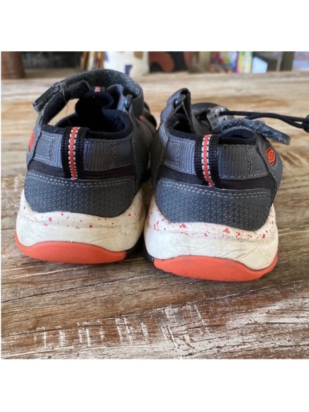 Keen Gray Sandal with Orange Accents